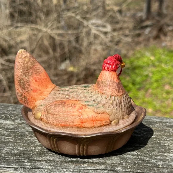 Fenton Hand-painted Hen Covered Dish